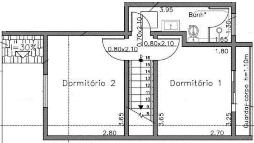 Casa 1 e 3 - Pavimento Superior